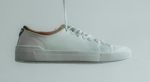 White Perforated Sneaker - main view