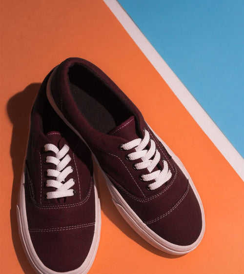 Burgundy Canvas Sneaker - main view