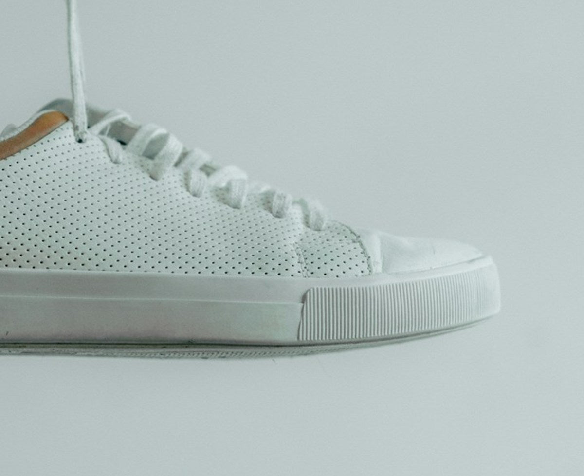 White Perforated Sneaker - detail view