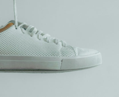 White Perforated Sneaker - detail view
