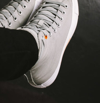 Grey High-Top Canvas Sneaker - detail view