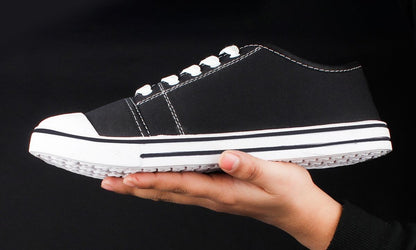 Black Toe-Cap Canvas Sneaker - alternate view
