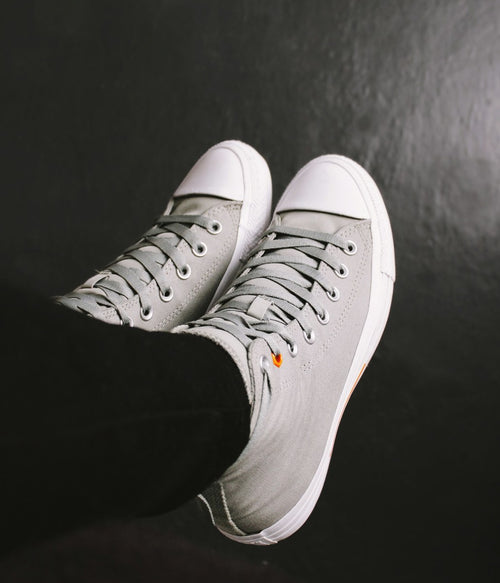 Grey High-Top Canvas Sneaker - main view